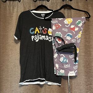 Lazy One Black Cat's Pajama Set